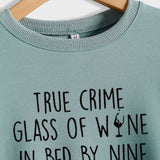 TRUE CRIME GLASS OF WINE Langarmpullover mit Buchstaben auf der Rückseite für Mädchen