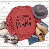 MY FAVORITE PEOPLE Buchstaben Rundhals Mode Tops Langärmliges bedrucktes Damen Sweatshirt