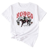 Freizeithemd mit Rodeo-Fun-Muster und Rundhalsausschnitt, kurzärmelig