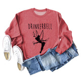 DRINKERBELL Beauty Letters Printed Long-sleeved Large Size Sweater Women