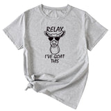 Sable Large T-Shirt Femme RELAX I'VE GOAT Manches Courtes