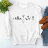 Rundhals-Oberteile, langärmliges, bedrucktes, lockeres Sweatshirt