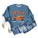 Milf Man I Love Fall Pumpkin Truck Print Long Sleeve Sweatshirt Woman