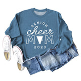 SENIOR CHEER MOM 2023 Lettre Col Rond Mode Automne Hiver Pull À Manches Longues