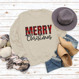 Sweat-shirt à manches longues pour femmes, joyeux noël, mode lettre automne hiver