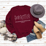 He Has Made Letter Plant Flower Loose Autumn and Winter Long Sleeve Casual Sweater Women