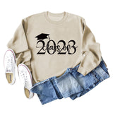 Klasse von 2023 Hut Buchstaben Bottoming Langärmeliger Pullover für Frauen Auf Lager