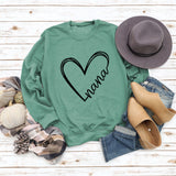 Women's Fall and Winter Bottoming Long-sleeved Nana Letters Round Neck Loose Sweater