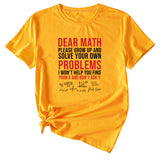 T-shirt à manches courtes et col rond imprimé lettre Dead Math, été décontracté