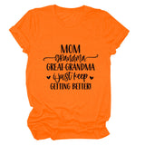 MOM GRANDMA GREAt FASHION LEttER CREWNECK SHORt SLEEVE T-SHIRt WOMENT-Shirt