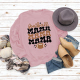 FOOTBALL MAMA Football Letter Printing Fashion Printing New Long Sleeve Sweater