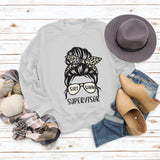 T-shirt col rond avec lettres pour femmes, pull ample imprimé Shit Show