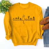 Rundhals-Oberteile, langärmliges, bedrucktes, lockeres Sweatshirt
