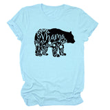 Hauts pour femmes Mama Bear T-shirt décontracté à manches courtes avec lettre pour femme