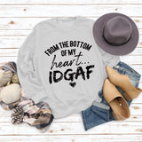 Von unten Buchstaben Rundhals Damen Tops Langärmeliges Bedrucktes Loses Sweatshirt