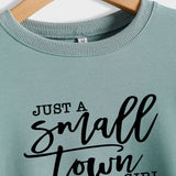 JUST A SMALL TOWN GIRL Letter Loose Long Sleeve Sweater