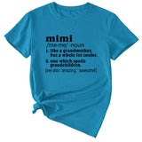 Damen-Hemd mit englischem Buchstaben „Mimi“, lässig, Rundhalsausschnitt, lockeres Kurzarmhemd
