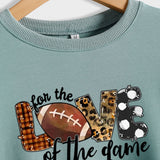 „For The Love Of The Game“ Rugby-Sweatshirt mit Leopardenmuster und Aufschrift