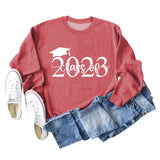 Klasse von 2023 Hut Buchstaben Bottoming Langärmeliger Pullover für Frauen Auf Lager