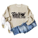 Paresseux Running Team lettre imprimé décontracté à manches longues pull à fond (femmes)