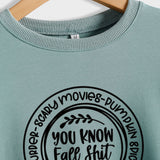 You Know Fall Shit Crew Neck Letter Loose Long Sleeve Plus Size Sweater