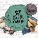 SCHNAUZER MOM Rundhals Brief frauen Sweatshirt Druck Lose Langarm