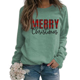 Sweat-shirt à manches longues pour femmes, joyeux noël, mode lettre automne hiver