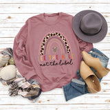VOIR LA LETTRE ABLE NOT IMPRIMÉ LÉOPARD LOVE CREWNECK SWEAT-SHIRT À MANCHES LONGUES FEMME