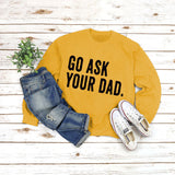Rundhals-Oberteile mit Buchstaben, langärmelig, GO ASK-Aufdruck, lockeres Sweatshirt