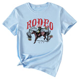 Freizeithemd mit Rodeo-Fun-Muster und Rundhalsausschnitt, kurzärmelig
