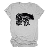 Hauts pour femmes Mama Bear T-shirt décontracté à manches courtes avec lettre pour femme