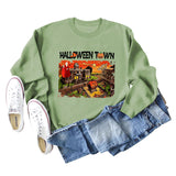 Halloween Town Letter Printed Damen Lockerer neuer Pullover Langarmshirt