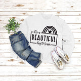 T-Shirt mit Rundhalsausschnitt und Buchstaben „It's A BEAUTIFUL“ Aufdruck
