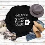 PUMPKIN SPICE IS MY LETTER LOVE PUMPKIN Rundhalsausschnitt Langarm-Sweatshirt für Damen in Übergröße