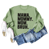 MAMA MOMMY MOM Fashion Letter New Long Sleeve Round Neck Sweater