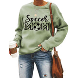 Pull simple à col rond et manches longues, pull ample imprimé maman de football