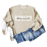 Respiratory Thermopist Letter Round Neck Long Sleeve Sweater