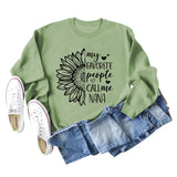 Meine Lieblings-Menschen rufen Sunflower Letter Love Rundhals Langarm Pullover