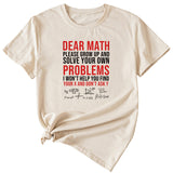 T-shirt à manches courtes et col rond imprimé lettre Dead Math, été décontracté