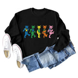 Women's Cute Bear Print Round Neck Loose Autumn and Winter Long-sleeved Sweater Women