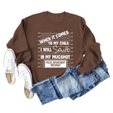 WHEN IT COMES TO MY Letter Fashion Loose Long-sleeved Sweater Girl