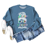 2023 SENIOR MOM Bowknot Letter Loose bottomed Long Sleeve Oversize Sweater