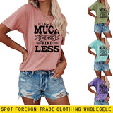 Lässiges T-Shirt mit Rundhalsausschnitt und kurzen Ärmeln für Damen mit „If I Am Too Much“-Schriftzug