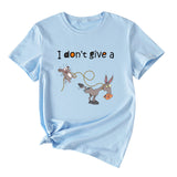 Damen-T-Shirt mit Aufschrift „I Don't Give A Funny Pattern“, lässig, kurzärmelig