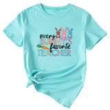 T-shirt décontracté à manches courtes imprimé Every Bunny's Bunny's Bunny pour femme