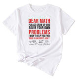 T-shirt à manches courtes et col rond imprimé lettre Dead Math, été décontracté
