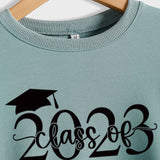 Klasse von 2023 Hut Buchstaben Bottoming Langärmeliger Pullover für Frauen Auf Lager