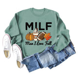 Milman I Love Fall Pumpkin Letter Casual Long Sleeve Sweater Girl