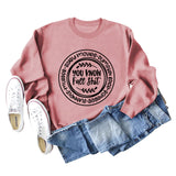 You Know Fall Shit Crew Neck Letter Loose Long Sleeve Plus Size Sweater