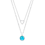 Mehrschichtige Love Titanstahl-Halskette für Damen, Vintage-Kette, Quaste, Hunderte von Kristall-Schlüsselbeinketten, Flut